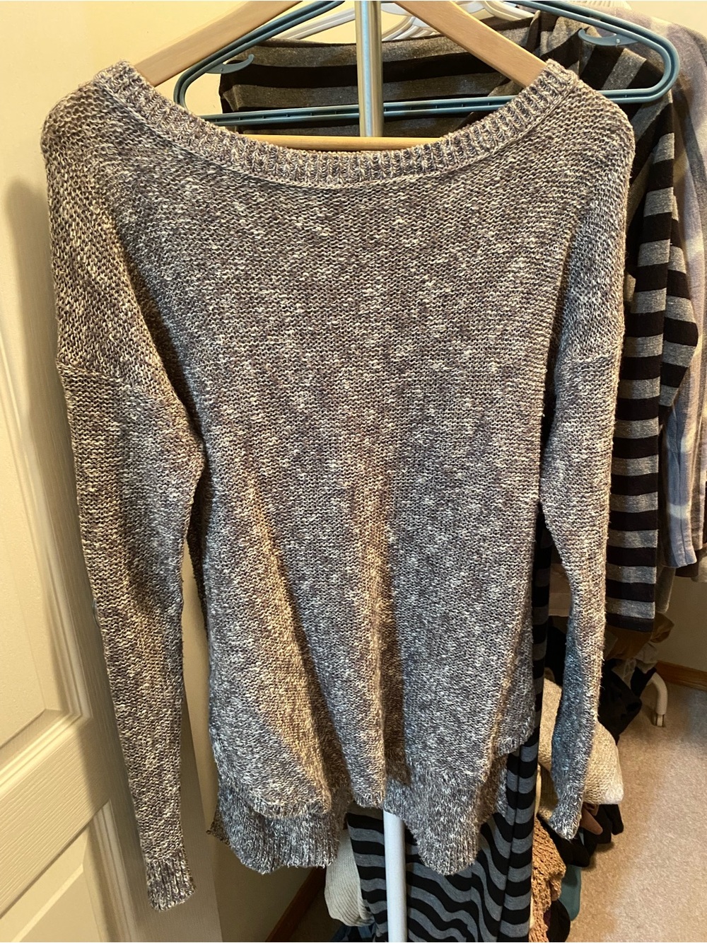 Banana Republic Marled Textured Cotton Linen Boatneck Sweater XS
